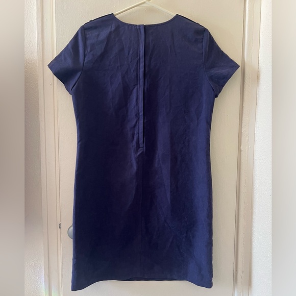 Handmade Vintage Purple Suede Mini Dress w/Red & White Striped Accents & Pockets - Picture 4 of 9